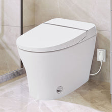 Load image into Gallery viewer, Smart Toilet Bidet Combo With Self-Cleaning Nozzle, Upmarket Compact Dual Flush Toilet 1 / 1.28 Gpf, Tank Less Toilet With Foot Sensor Flush - White Night Light
