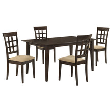 Load image into Gallery viewer, Henin - 5 Piece Dining Set With Lattice Back Chairs - Cappuccino
