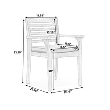 Load image into Gallery viewer, Outdoor Dining Chair With Slat Back And Acacia Wood Frame (Set of 2) - Gray / Teak
