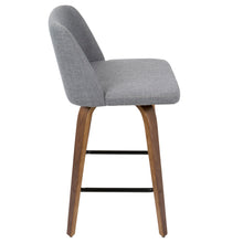 Load image into Gallery viewer, Toriano - Mid Century Modern Fixed Height Counter Stool &amp; Square Footrest (Set of 2)
