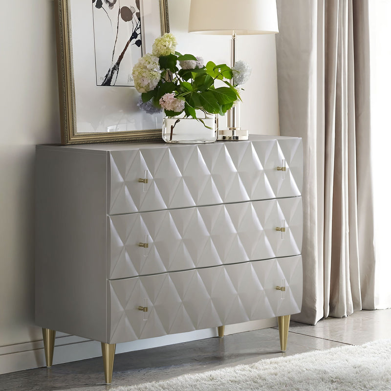 Anson - Console Cabinet - Champagne / Silver