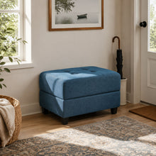 Load image into Gallery viewer, Ottoman, Compact Footrest For Living Room - Navy Blue
