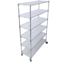 Load image into Gallery viewer, 6 Tier 6000Lbs Capacity Nsf Metal Shelf Wire Shelving Unit, Heavy Duty Adjustable Storage Rack With Wheels &amp; Shelf Liners For Commercial Grade Utility Steel Storage Rack
