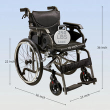 Load image into Gallery viewer, Premium Lightweight Foldable Transport Wheelchair For Adults
