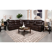 Load image into Gallery viewer, Mclean - Power Reclining Sectional Sofa With Storage Console - Dark Brown
