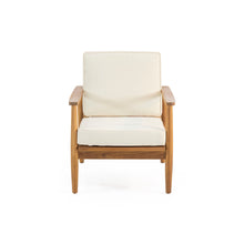 Load image into Gallery viewer, Birdsong - Outdoor Club Chair With Slat Back And Seat Cushion - Beige
