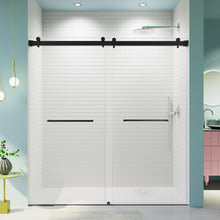 Load image into Gallery viewer, Frameless Double Sliding Soft-Close Shower Door, 3 / 8" (10Mm) Thick SGCC Tempered Glass Door, Matte
