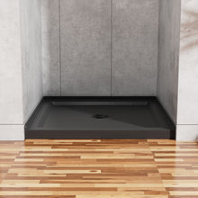Load image into Gallery viewer, Anti Slip Center Drain Single Threshold Shower Base Slate - Black
