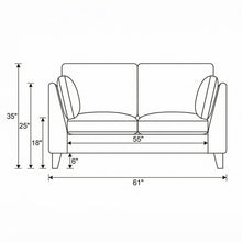 Load image into Gallery viewer, Loveseat Sofa With Upholstery - Gray
