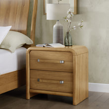 Load image into Gallery viewer, 2 Drawer Nightstand With USB Charging - Brown

