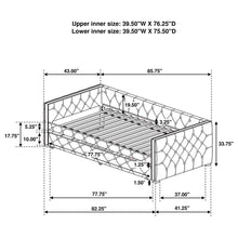 Load image into Gallery viewer, Cross - Upholstered Twin Daybed With Trundle - Gray
