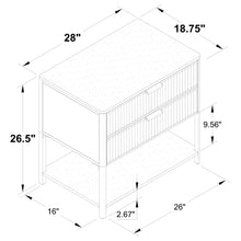 Load image into Gallery viewer, Tova - 2 Drawer Side Table With Shelf - Dark Brown
