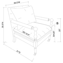 Load image into Gallery viewer, Accent Chair With Turned Legs - Beige
