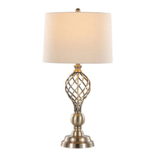 Load image into Gallery viewer, Linx - Twist Contemporary Table Lamp (Set of 2) - Antique Soft Brass / White

