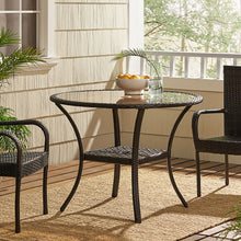Load image into Gallery viewer, Outdoor Table With Woven Rattan Design - Brown

