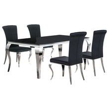 Load image into Gallery viewer, 5 Piece Rectangular Dining Set With Upholstered Chairs - Black
