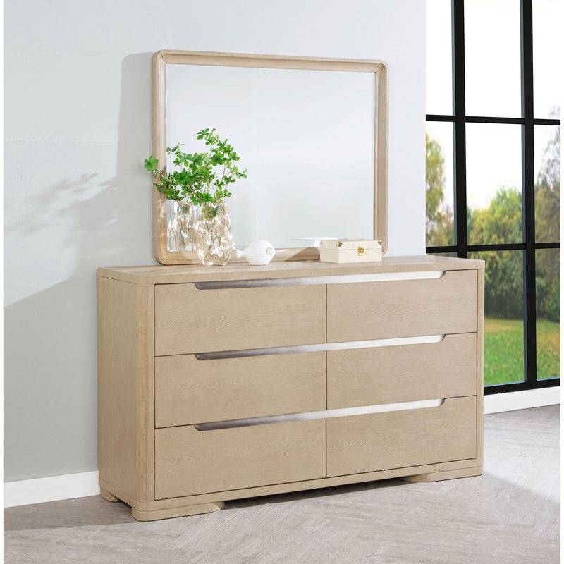 Mirador - 6 Drawer Dresser And Mirror Set - Light Oak