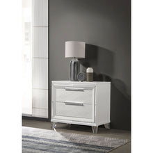Load image into Gallery viewer, 2 Drawer Nightstand With Accents - White
