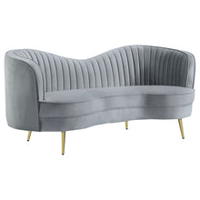 Load image into Gallery viewer, Sophia - 3 Piece Upholstered Channel Tufted Sofa Set - Gray
