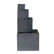 Load image into Gallery viewer, Cement 4 Tier Block Water Fountain Outdoor - Gray
