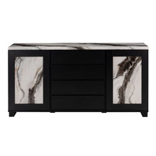 Load image into Gallery viewer, Stacey - Buffet With Storage Drawers And Marble Detailing - Black / Marble
