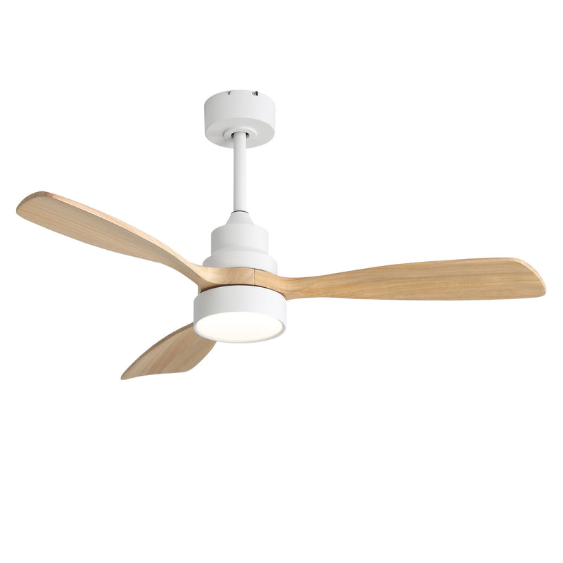 48" Ceiling Fan With Light, Dual Mount (Flush / Downrod), Dimmable LED, Quiet DC Motor, 3 Blades