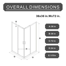 Load image into Gallery viewer, Corner Shower Door, Sliding Shower Enclosure - Matte Black
