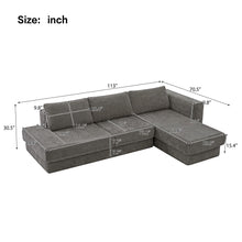 Load image into Gallery viewer, L-Shaped Modular Sofa With Double Layer Cushion
