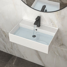 Load image into Gallery viewer, Modern Ceramic Rectangular Wall Mounted Bathroom Sink With Faucet Hole &amp; Overflow
