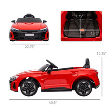 Load image into Gallery viewer, Aosom - Kids Ride On Car, 12V Licensed Audi Rs E-Tron Gt 3.1 Mph Electric Car For Kids, Ride-On Toy For Boys And Girls With Remote Control, 4 Wheels With Suspension, Horn, Music, Lights - Red
