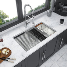 Load image into Gallery viewer, 30" Undermount Kitchen Sink 16 Gauge Ledge Workstation - Brushed Nickel
