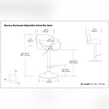 Load image into Gallery viewer, Marana - Multifunctional Handcrafted Bentwood Adjustable Swivel Bar Stool
