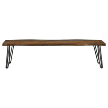 Load image into Gallery viewer, Neve - Sheesham Live Edge Dining Bench With Hairpin Legs - Gray
