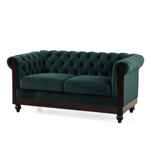 Load image into Gallery viewer, Chesterfield Loveseat Sofa, 2 Person Rolled Arm Upholstered Couch
