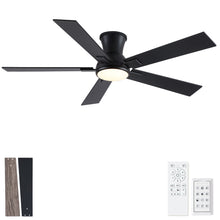 Load image into Gallery viewer, Low Profile Flush Mount Intergrated LED Ceiling Fan With Light And Reversible Quiet Motor
