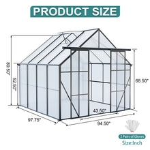 Load image into Gallery viewer, Double Door Polycarbonate house Raised Base And Anchor Aluminum Heavy Duty Walk In houses For Outdoor Backyard In All Season
