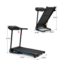 Load image into Gallery viewer, Incline Treadmill For Running &amp; Walking, Hydraulic System Auto Folding With Type C &amp; USB Charge For Android, 10Mph, Bluetooth Speaker - Black
