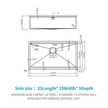 Load image into Gallery viewer, Workstation Kitchen Sink, Single Bowl Undermount
