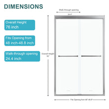 Load image into Gallery viewer, Modern Double Sliding Shower Enclosure, Tempered Glass
