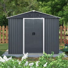 Load image into Gallery viewer, 8Ft X 4Ft Outdoor Metal Storage Shed With Window And Metal Foundation For Backyard, Patio, Lawn
