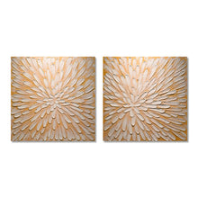 Load image into Gallery viewer, Textured Floral Canvas Wall Art, Hand Painted Thick Impasto Flower Painting (Set of 2) - Antique White
