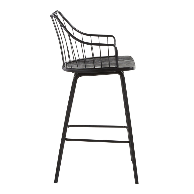 Winston - Farmhouse Counter Stool - Black