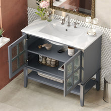 Load image into Gallery viewer, Bathroom Vanity With Ceramic Sink, Adjustable &amp; Open Shelf
