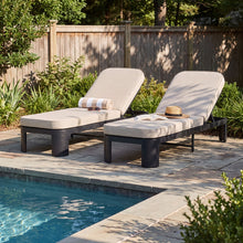 Load image into Gallery viewer, Outdoor Chaise Lounge With Cushion, 5 Position Adjustable Backrest
