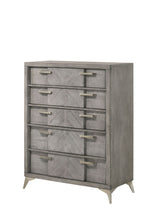 Load image into Gallery viewer, 5 Drawer Chest Book Matched Veneers - Gray
