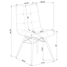Load image into Gallery viewer, Back Dining Chairs With Button Tufting (Set of 4) - Brown
