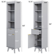Load image into Gallery viewer, Tall Bathroom Storage Cabinet With Adjustable Shelves And 1 Drawer &amp; Door
