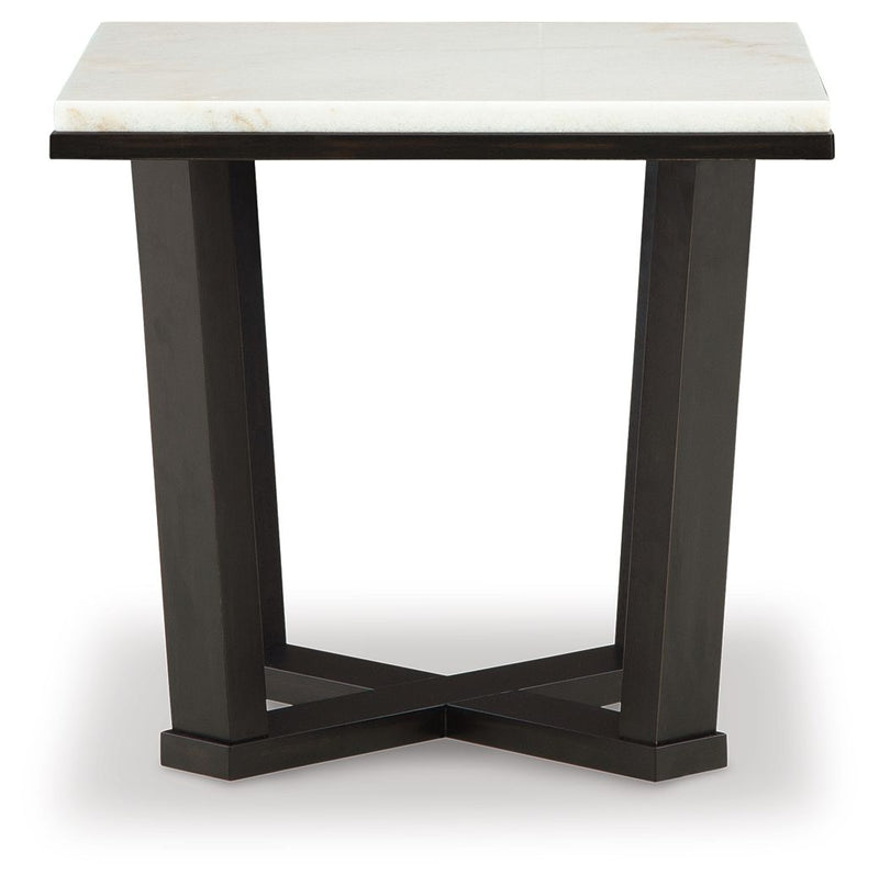 Fostead - Square End Table - White / Espresso