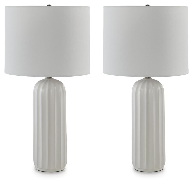 Clarkland - Ceramic Table Lamp (Set of 2) - White