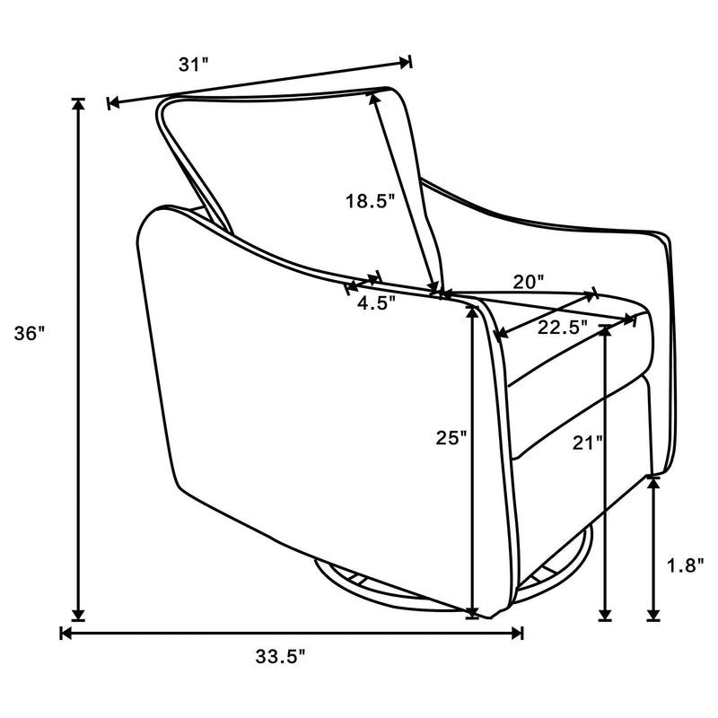 Nikko - Upholstered Swivel Chair - Charcoal